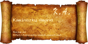 Kaminszky Amand névjegykártya